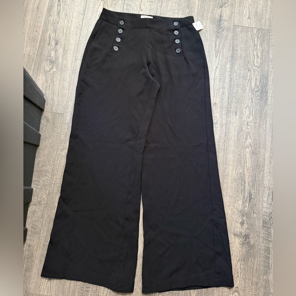 Max Studio Black Wide-Leg Trousers